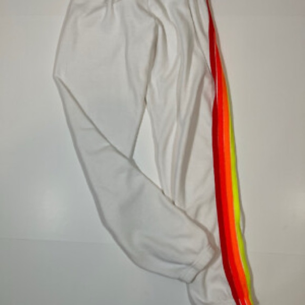 Aviator Nation white sweatpant with neon stripes